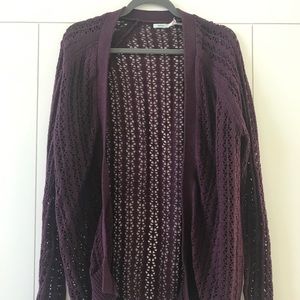 URBAN OUTFITTERS Dark Purple Knit Cardigan
